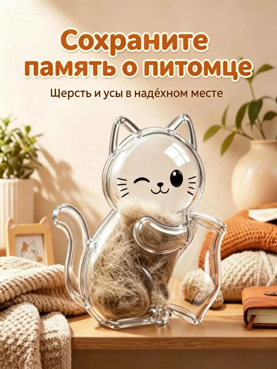 Магнит-контейнер для усов кошки, набор 4 шт.