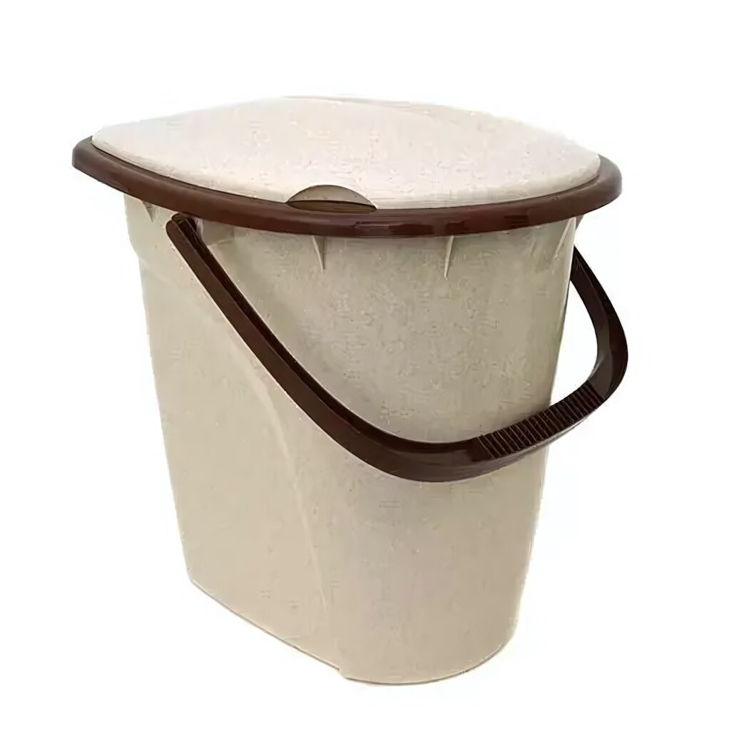 Ведро-туалет 24л с крышкой пластик цвет бежевый мрамор 38х35х43 см