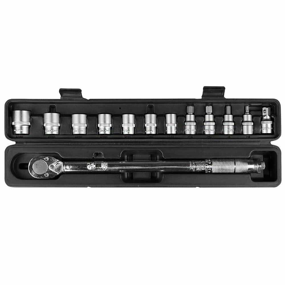 Ключ динамометрический щелчковый с набором головок 13 предметов BERGER BG2370