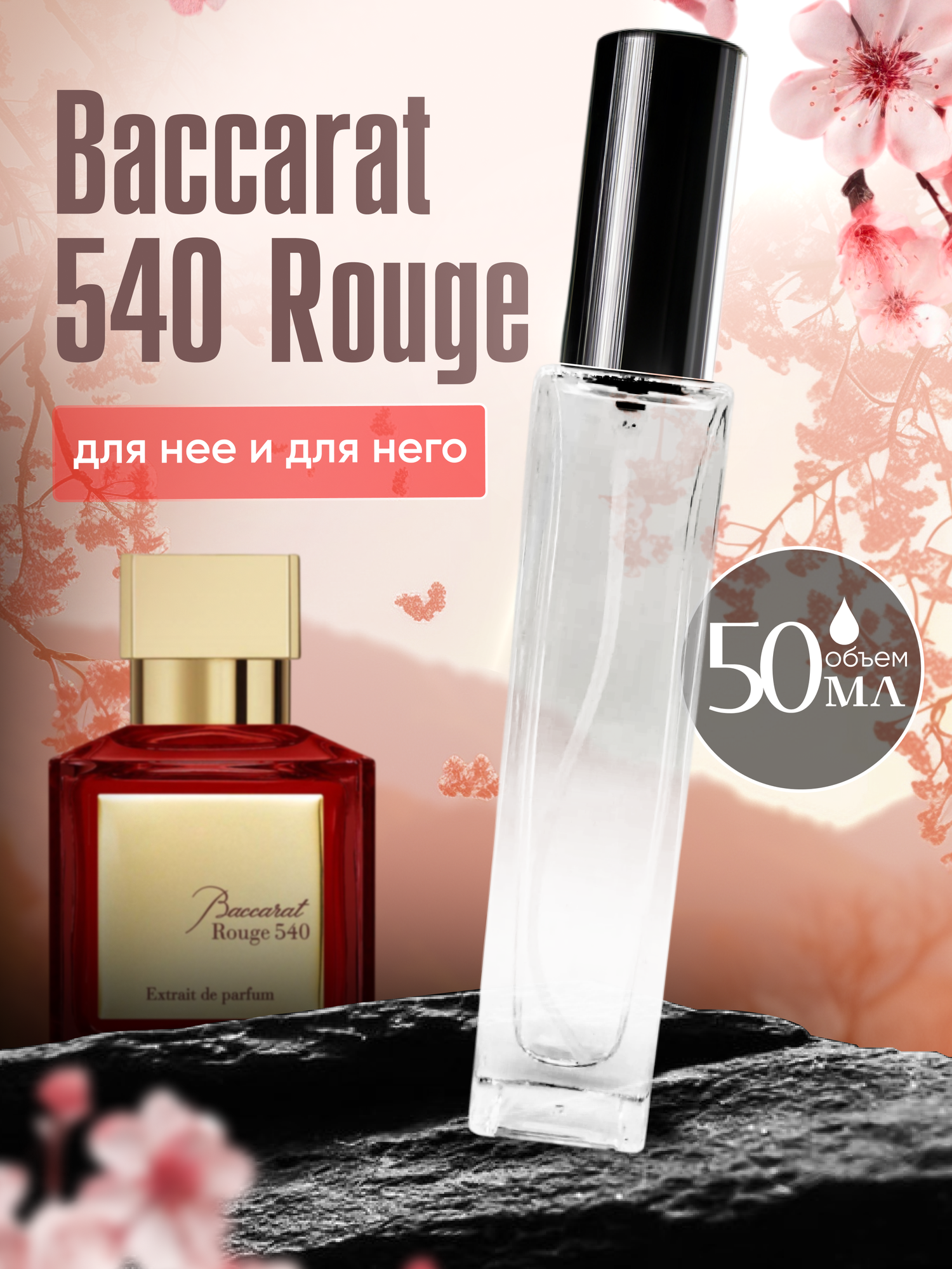 Духи унисекс по мотивам Baccarat Rouge 540 50 мл + подарок 1 мл другого аромата