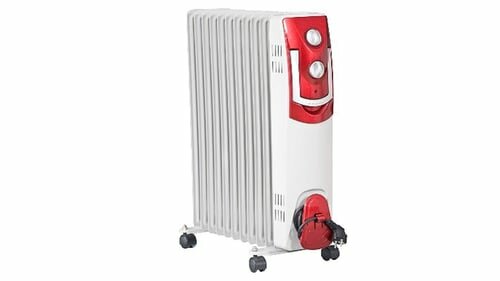 Обогреватель Shivaki SH-OH-1371, 2500Вт, 11секций, механический термостат, красный/белый