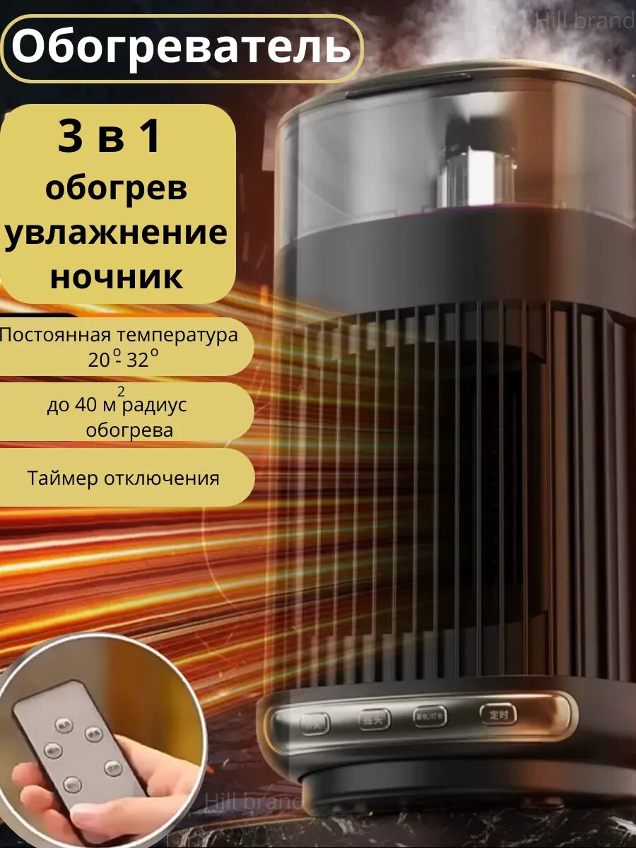 Портативный электрический обогреватель с тихим режимом и терморегулятором