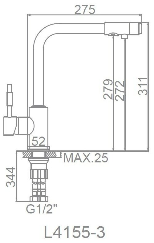 Смеситель LEDEME L4155-3 для фильтра — фото 1