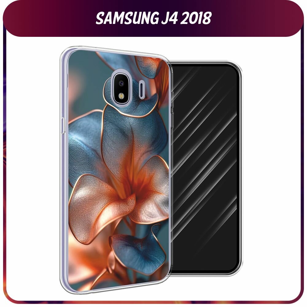 Чехол на Samsung Galaxy J4 / Самсунг Галакси Джей 4 с принтом "Жемчужные цветы"