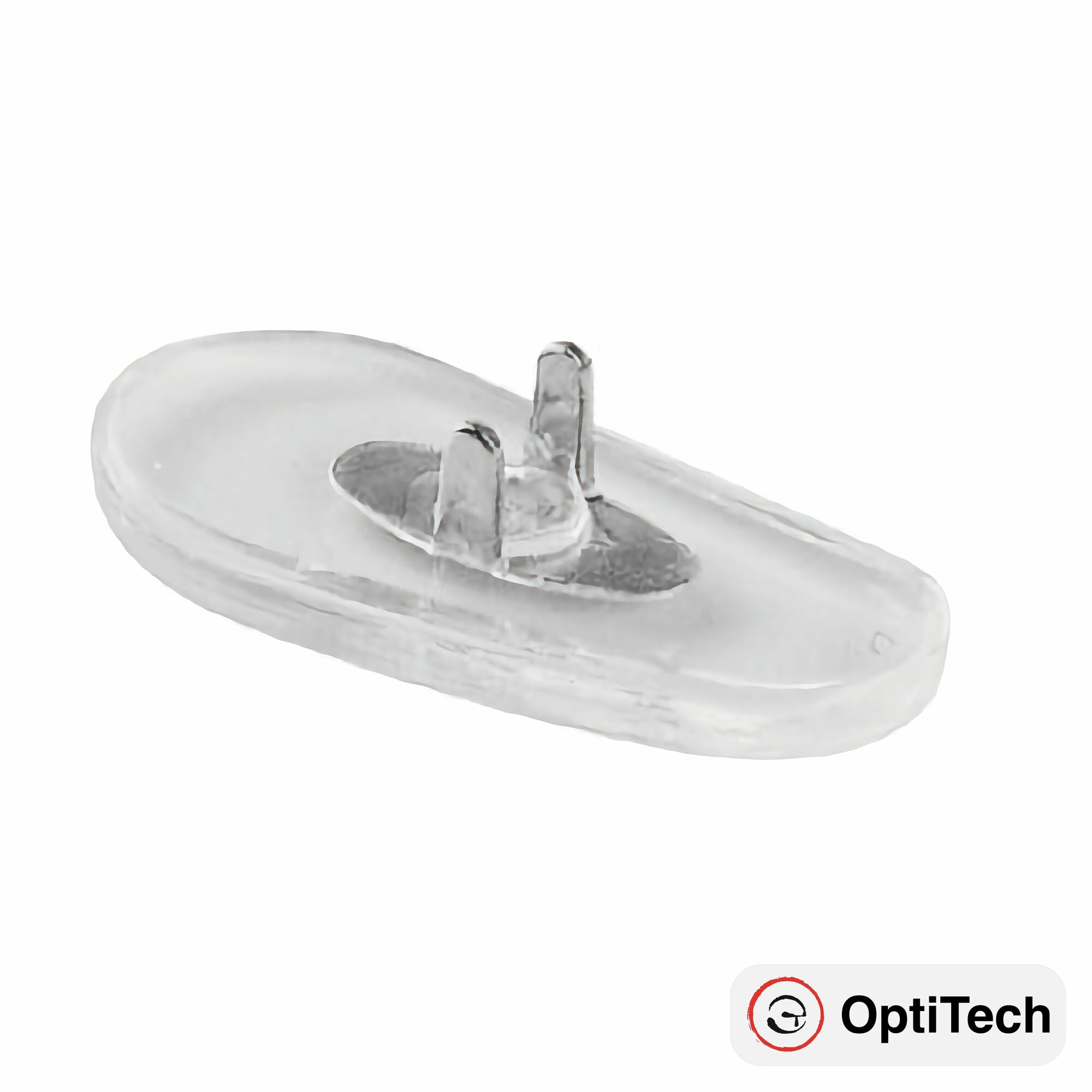 Носовой упор OptiTech для очков, крепление "RB" c двойным металлическим зажимом, серебристый, 4 штуки