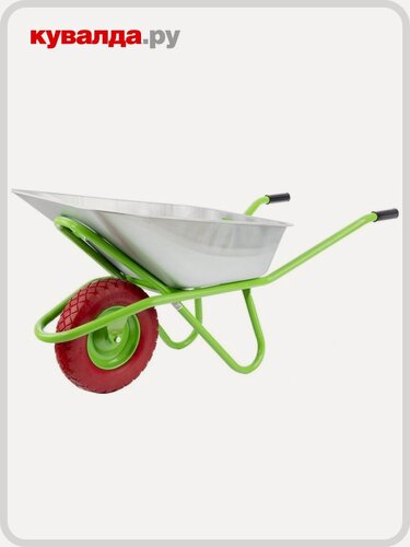 Изображение товара Тачка садово-строительная СИБРТЕХ 68968 с PU колесом, 180 кг, 90 л.