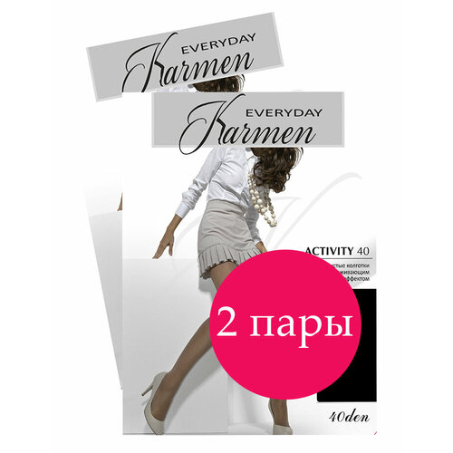 фото Колготки karmen activity, 40 den, 2 шт., размер 2, nero