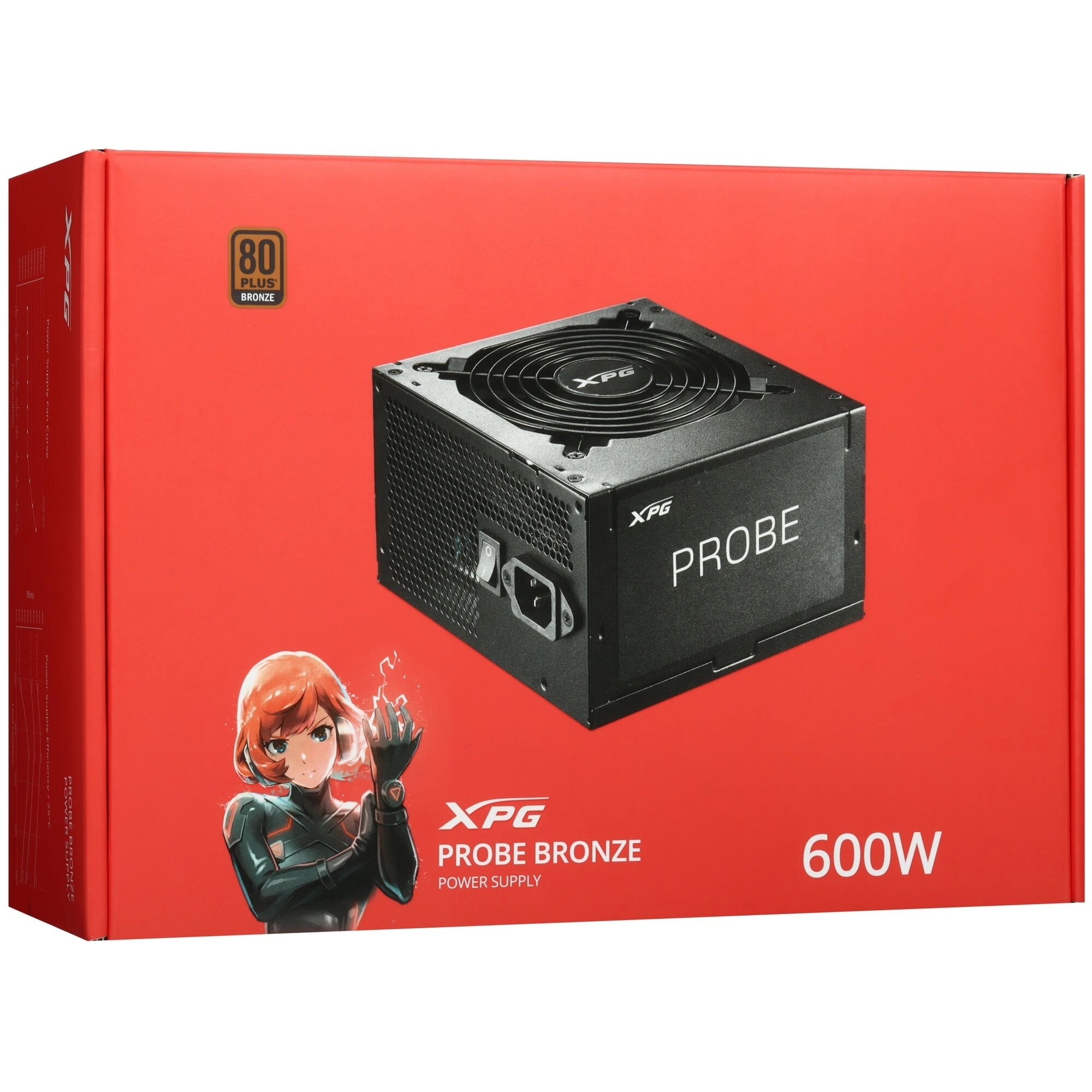 Блок питания ADATA XPG PROBE600B-BKCEU, 600Вт, 80 PLUS Bronze, 120мм, черный — фото 1