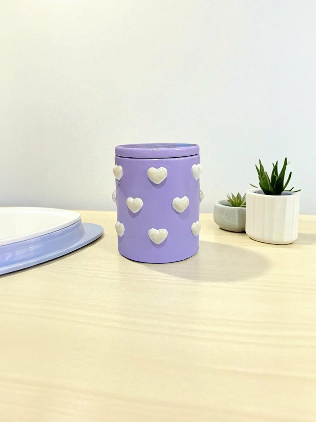 Декоративная стакан из гипса Amore, 6 * 6 * 8 см - Лавандовый