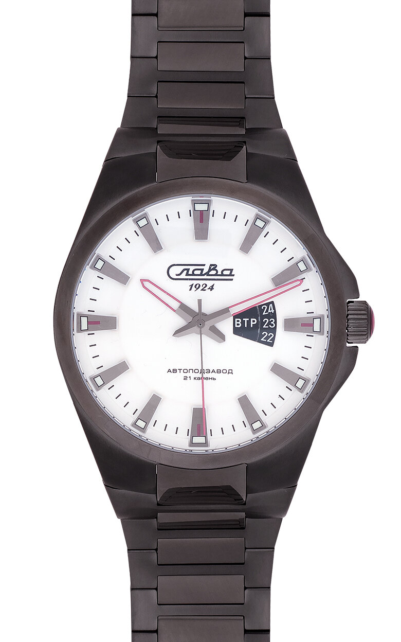 Наручные часы Слава, черный, белый — фото 1