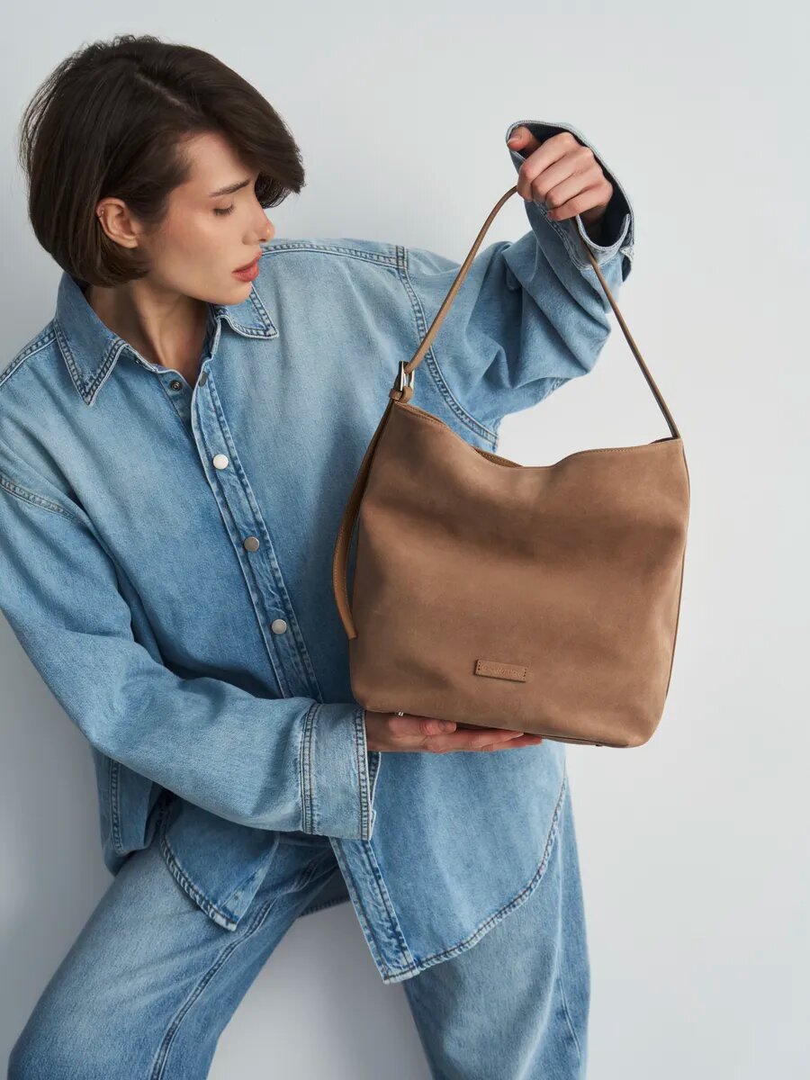 Сумка шоппер LeVertige ANAFI, коричневый, бежевый — фото 1