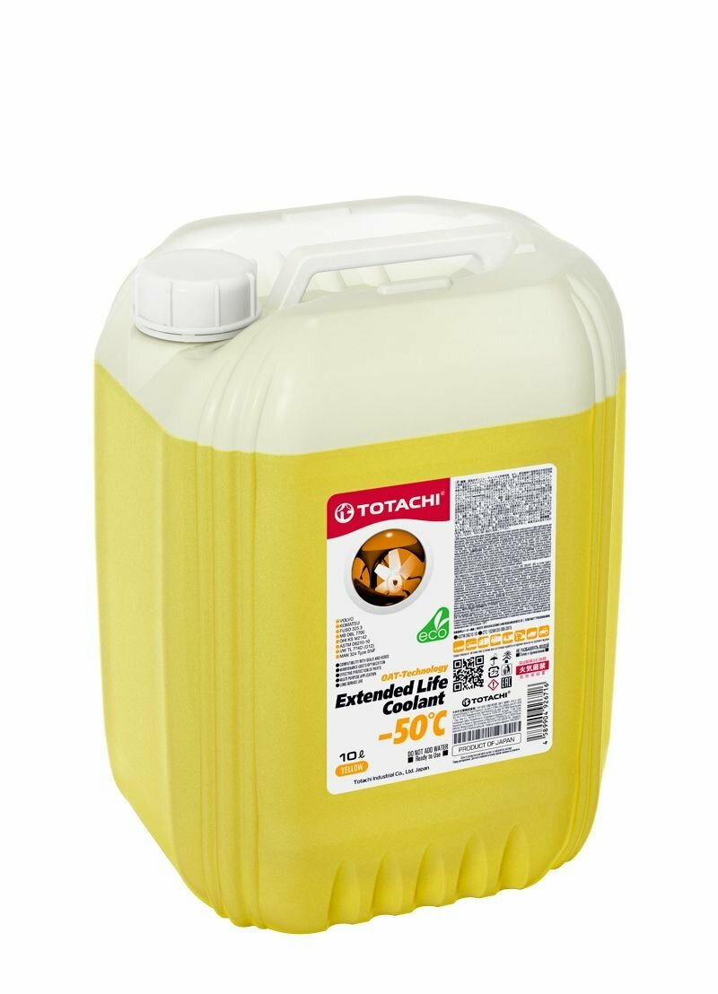 Жидкость охлаждающая TOTACHI Extended Life Coolant Yellow -50C 10л арт. 43810