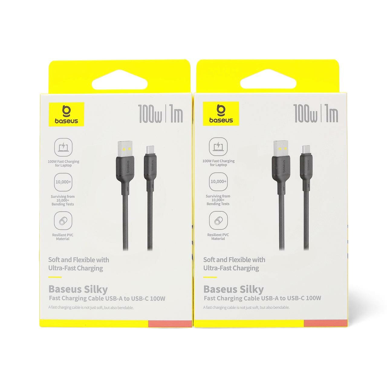 Кабель Baseus Silky USB-A — Type-C, быстрая зарядка 100 Вт, ПВХ-покрытие, 1 метр