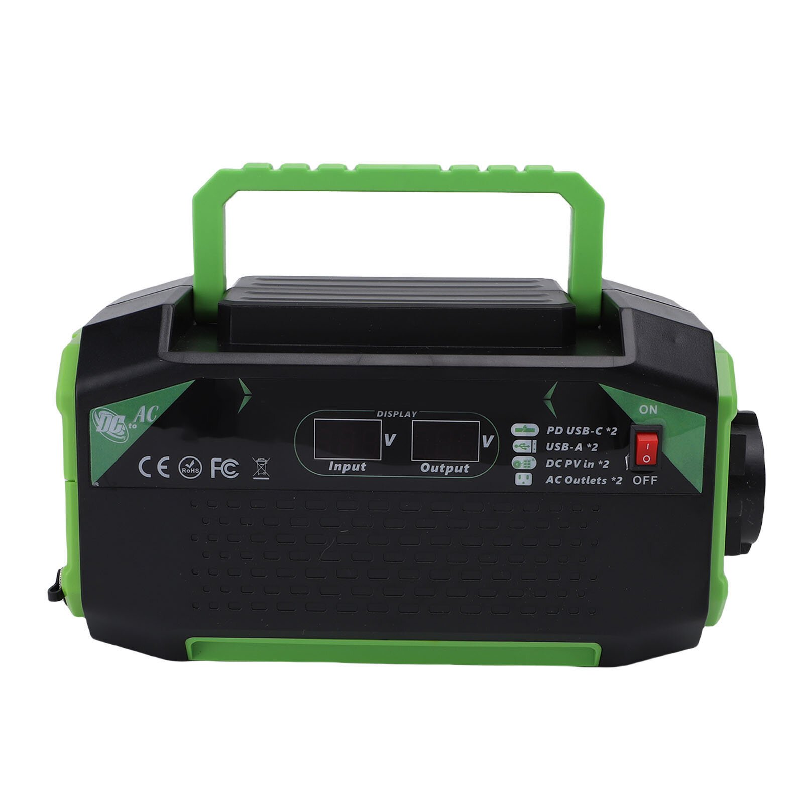 Электрический инвертор, 12V DC до 220V AC, 500W с 2 USB и 2 Type-C, для авто и ноутбуков