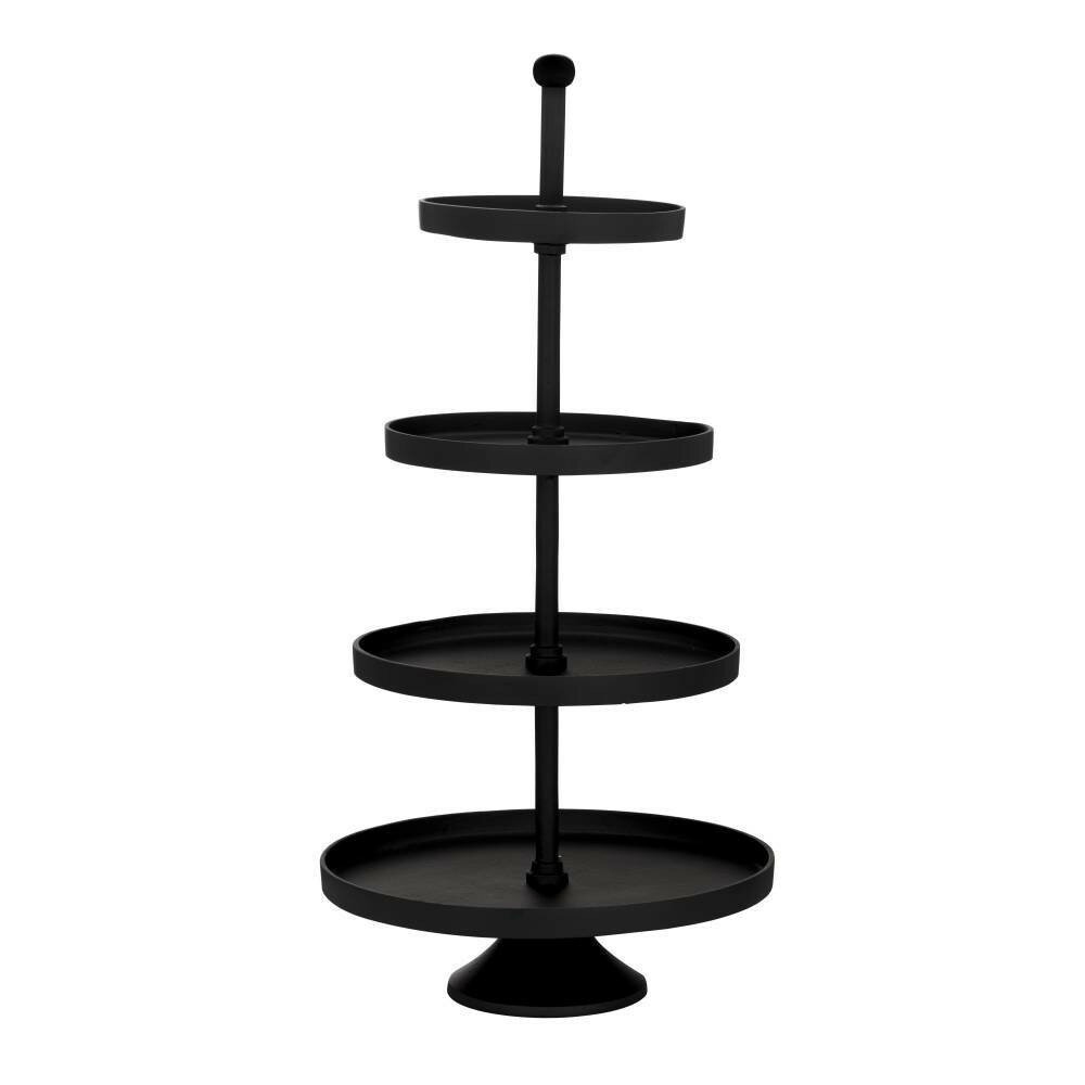 Блюдо-этажерка Babirik EGLO H510, декоративное, с подставкой, черное, 29,5 см