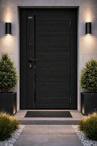 Изображение товара Входная дверь металлическая Black Carbon/Off-white 860x2050 Правое