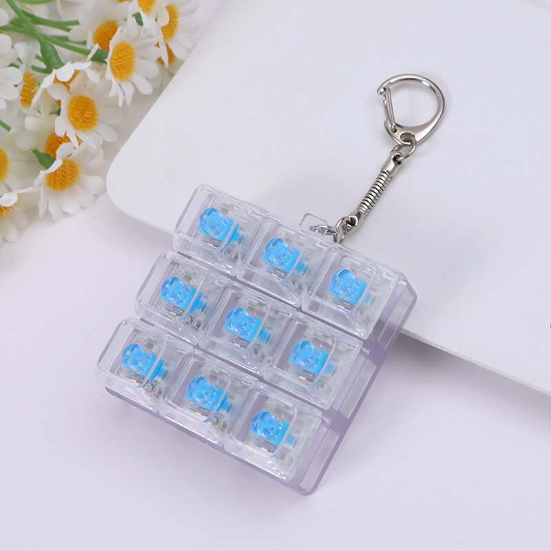Декомпрессионная игрушка keycap tester с 9 клавишами, белый прозрачная нижняя оболочка