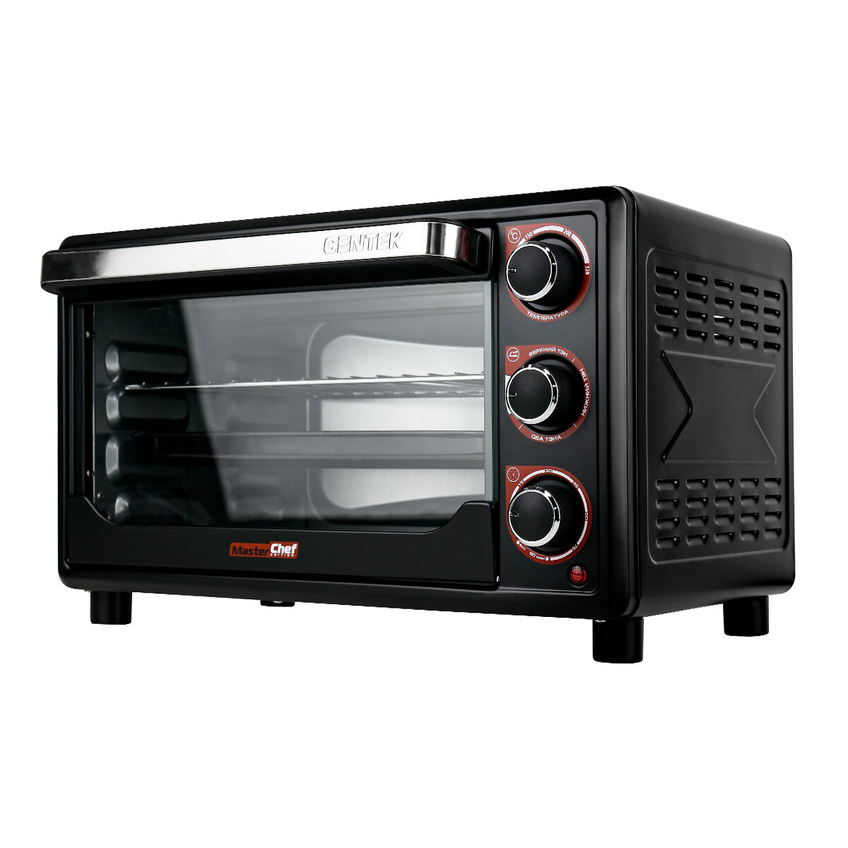 Духовка электрическая настольная, мини-печь Centek CT-1537-30 Black, 30л, 1600Вт, от 100 до 320 С — фото 1
