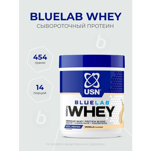 USN BlueLab 100% Whey 454 грамм, Сывороточный протеин, Ваниль