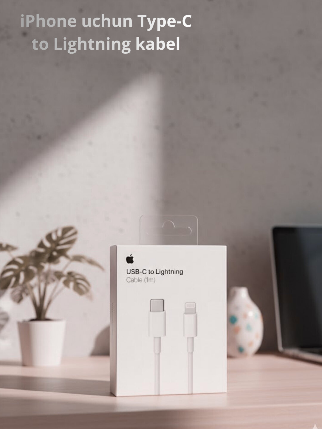 USB kabel iphone Кабель USB Type-C to Lightning для iPhone, 40W, быстрая зарядка, 1 м, белый