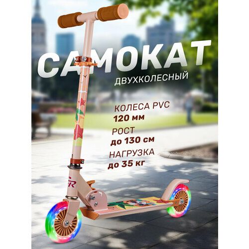 Самокат двухколесный ТМ CITYRIDE, складной, колеса светятся PVC 120/120, CR-S2-09SDG26