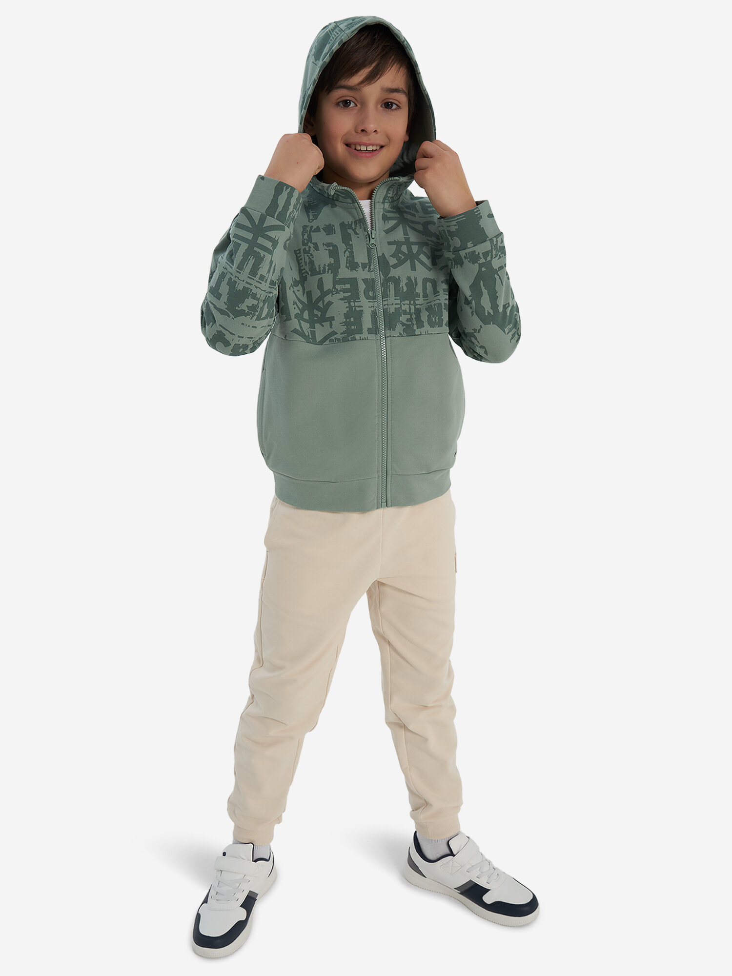 Толстовка Demix, размер 134-140, зеленый — фото 1