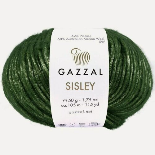 Изображение товара Пряжа Gazzal SISLEY 5724 т. зеленый (10 мотков)