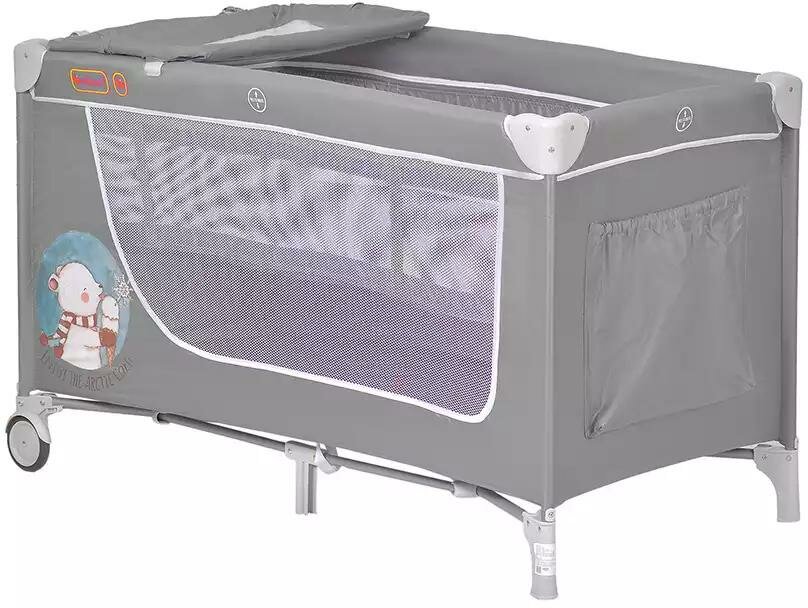 Манеж-кровать Geburt 125х65х76 см, серый, на молнии
