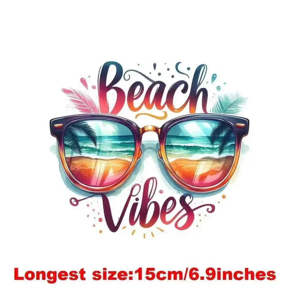 Термонаклейка "Beach Vibes", 15см, YTH0417-2