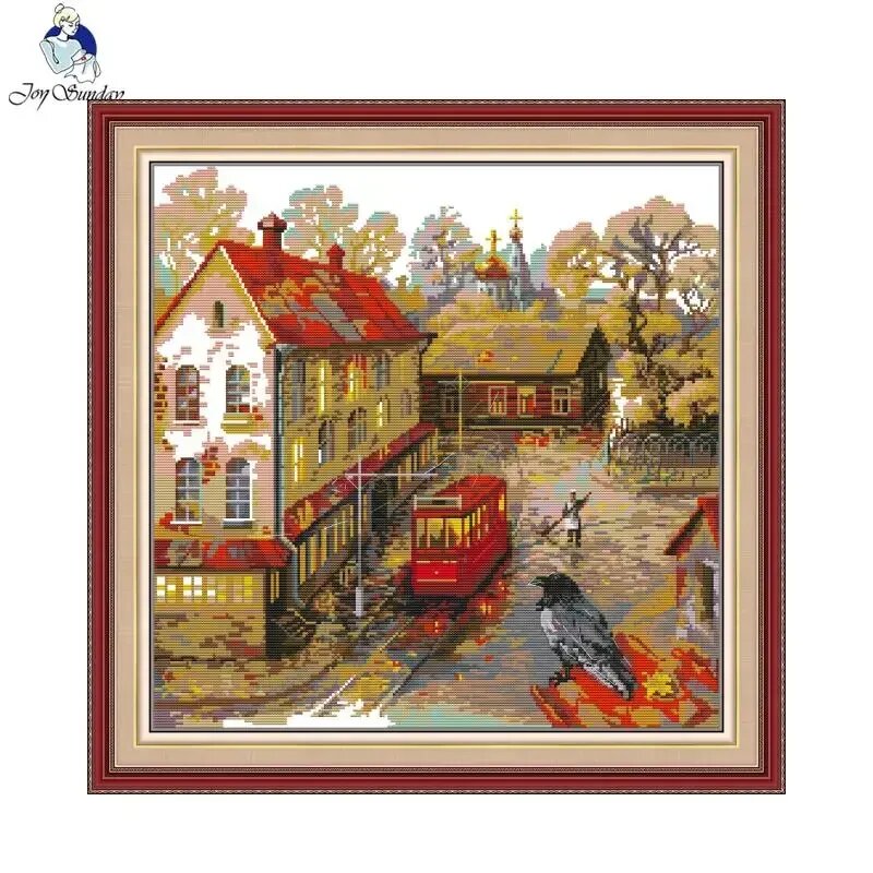 Набор для вышивки крестом Joy Sunday "Пейзаж" 16CT Printed Cloth