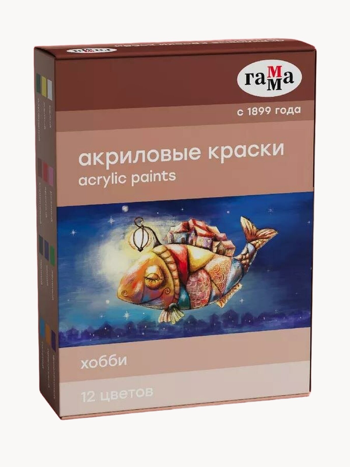 Набор акриловых красок Гамма "Студия", глянцевые, 20мл, 12цветов, 12шт