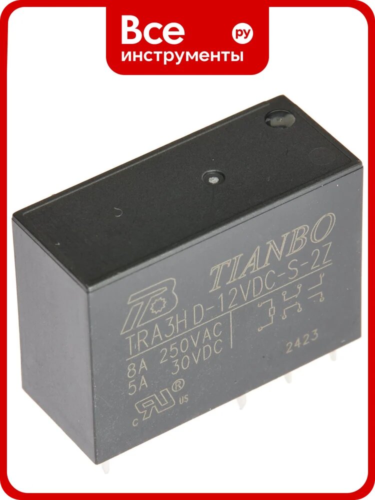 Реле электромагнитное Tianbo RELAY (25 шт/упак) TRA3H-D-12VDC-S-2Z 109257