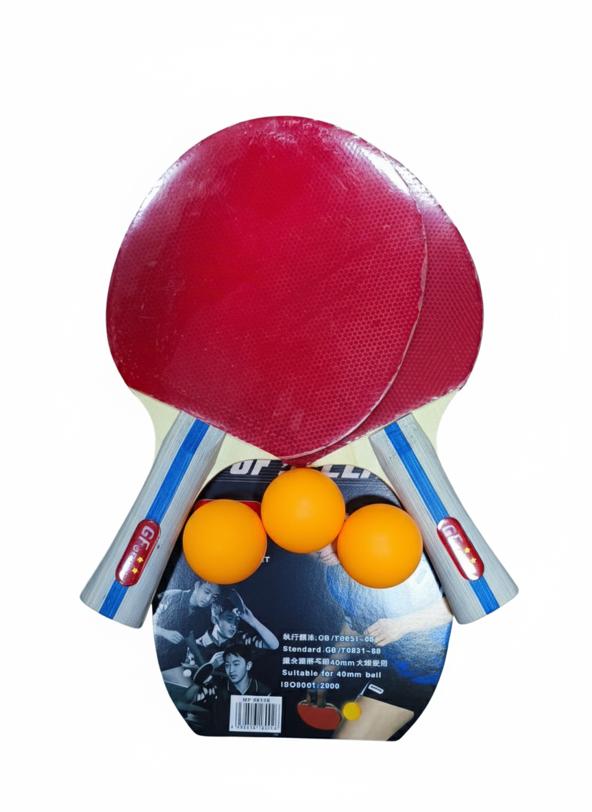 Набор для настольного тенниса GF Sport, 2 ракетки, 3 мяча, в чехле — фото 1