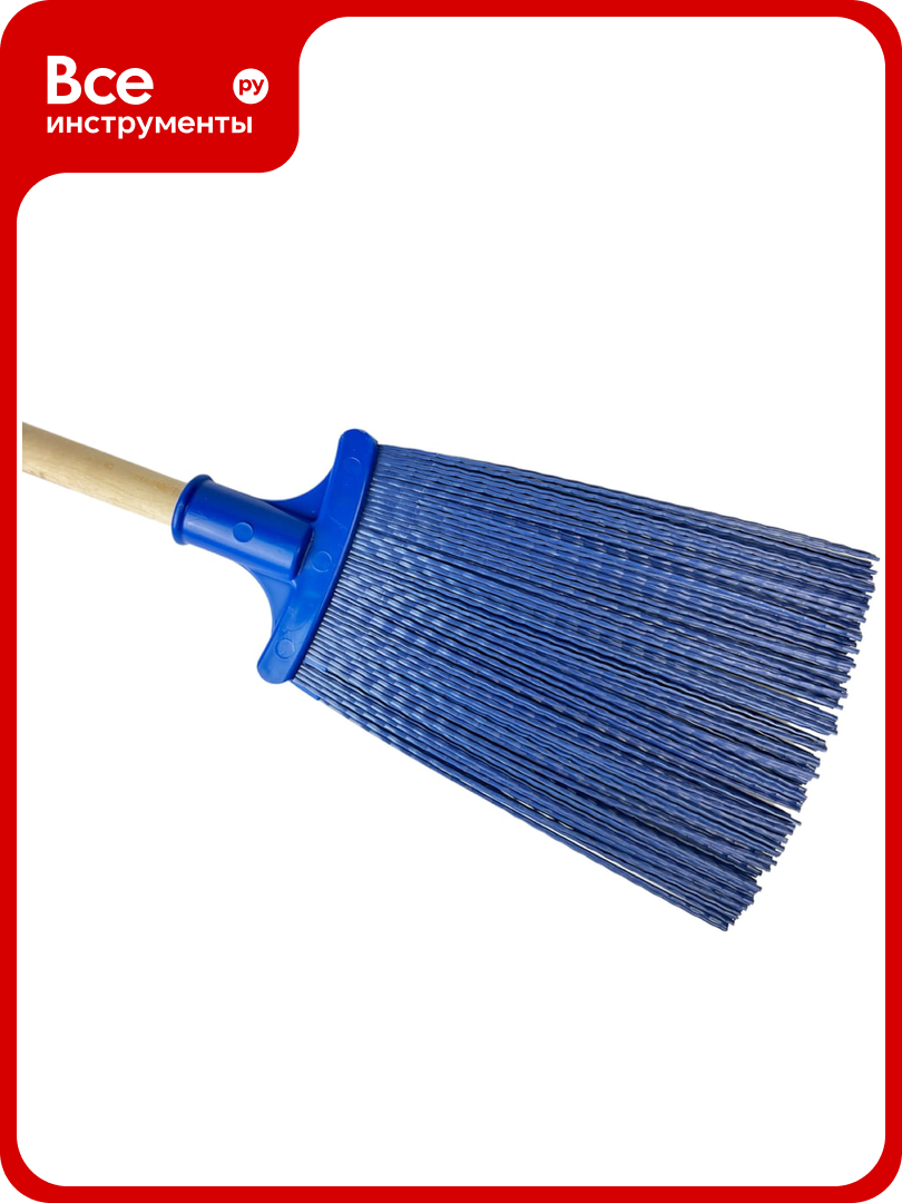 Плоская веерная пластиковая метла с черенком Спец КПБ-230835