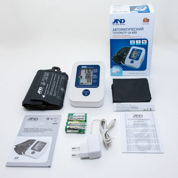 Картинки Тонометр автоматический с манжетой 23-37см и адаптером UA-888 A&D/Эй энд Ди