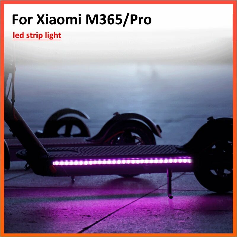 Картинки Светодиодная лента, фонарик RGB, лампа для Xiaomi M365 Pro 1S, электрический скутер для Ninebot, скейтборд, модель с длинной вспышкой, Черный