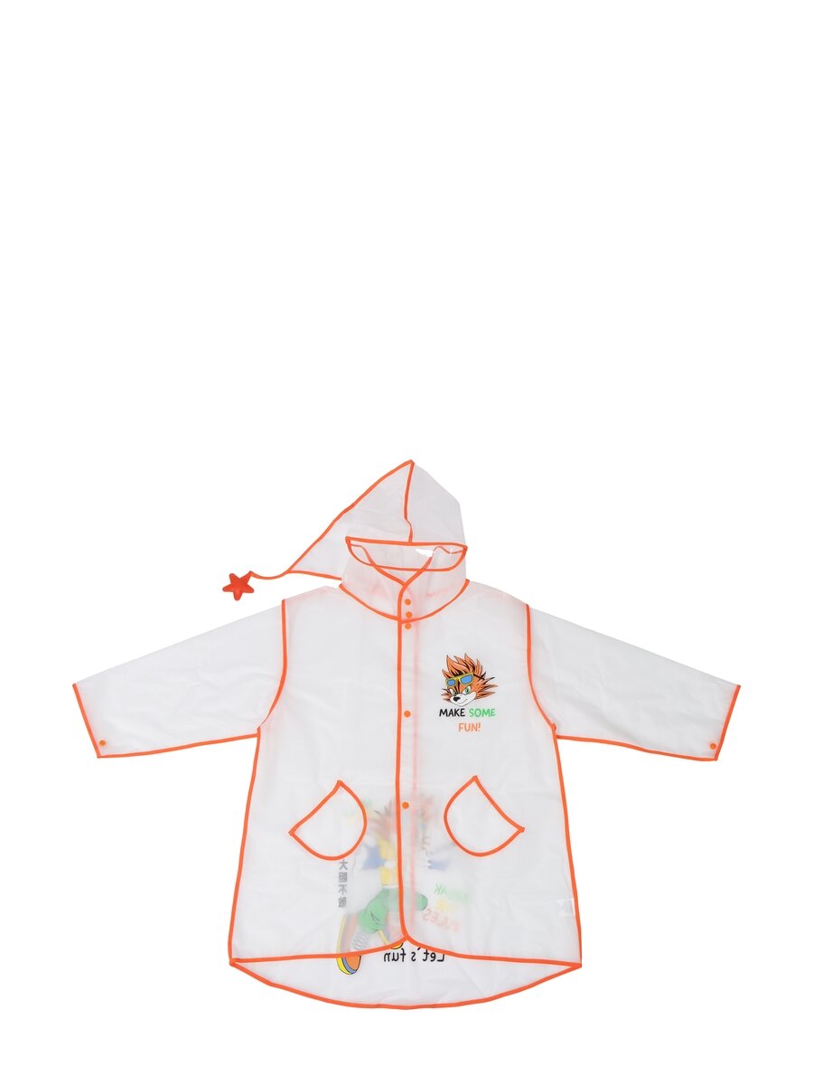 Плащ-дождевик Kari Kids размер 6-7 белый/оранжевый