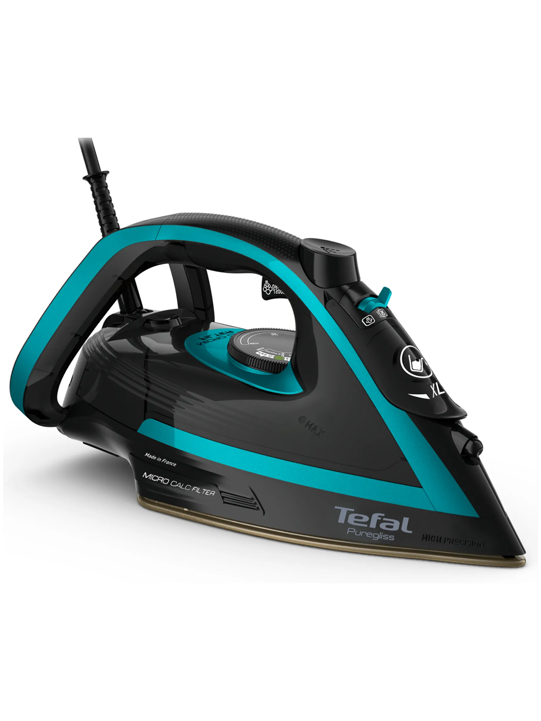 Утюг Tefal Puregliss FV8066E0 Мощность 3000 Вт, Вертикальное отпаривание, подошвa Durilium Airglide Autoclean.