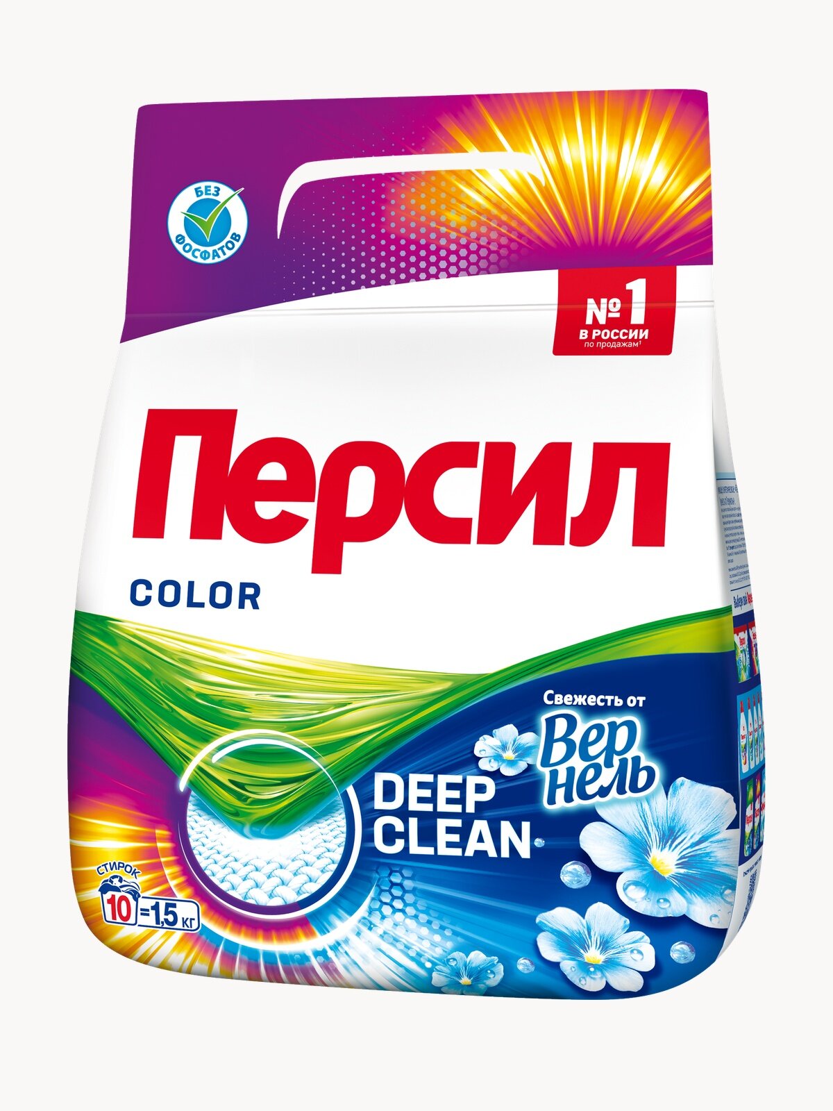 Стиральный порошок Персил Color, 1500 г, для синтетических тканей, для льняных тканей