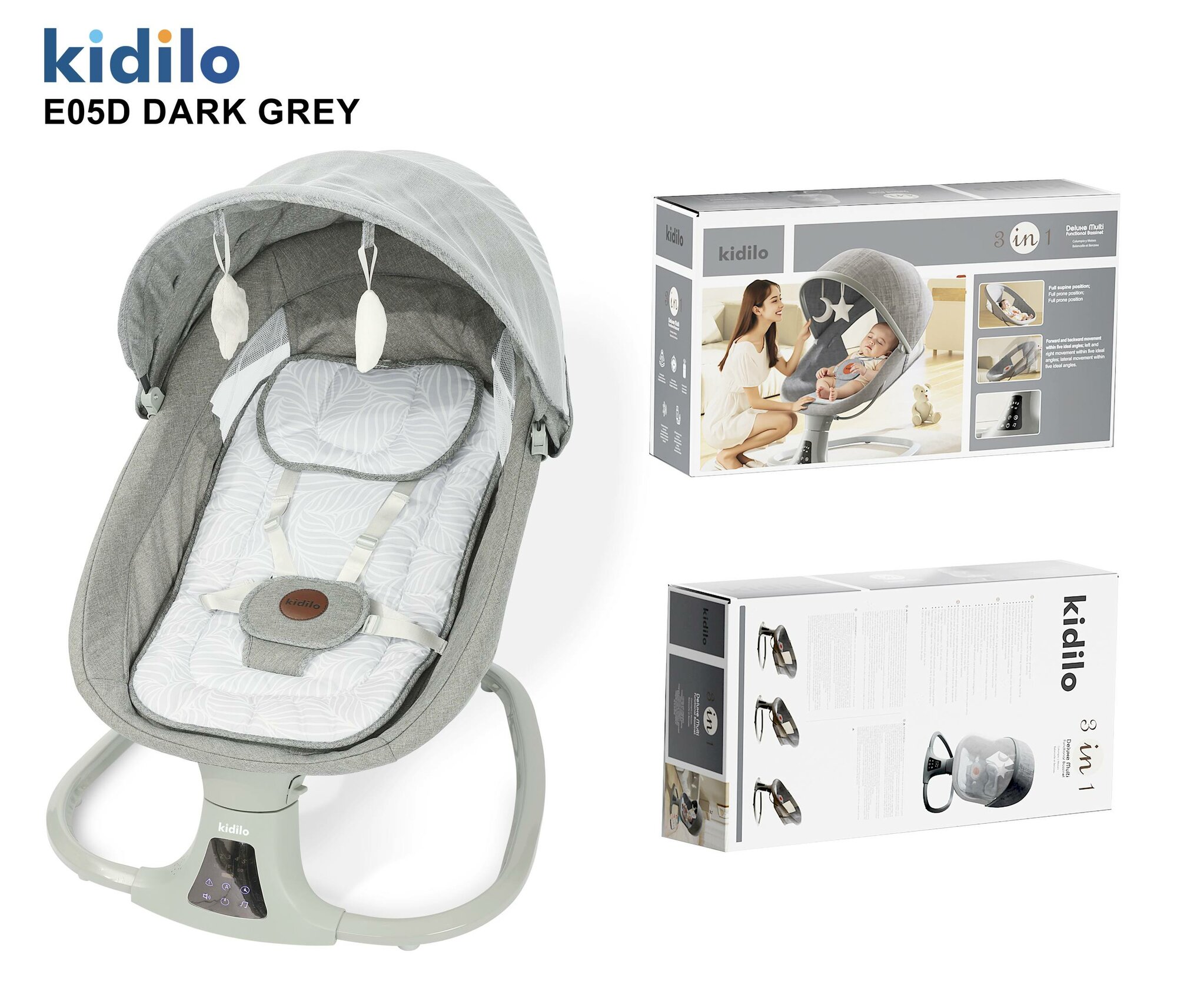 Шезлонг Baby 08112, плавное качание, 12 мелодий, 5 скоростей, для малышей — фото 1