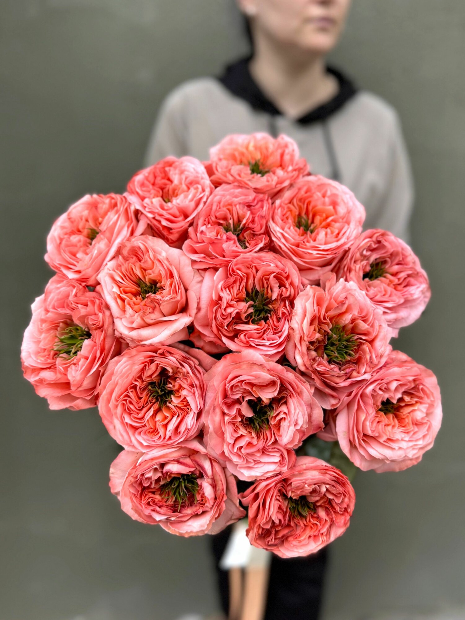 Букет живых цветов "Мандарин Экспресс", пионовидная роза, оранжевый