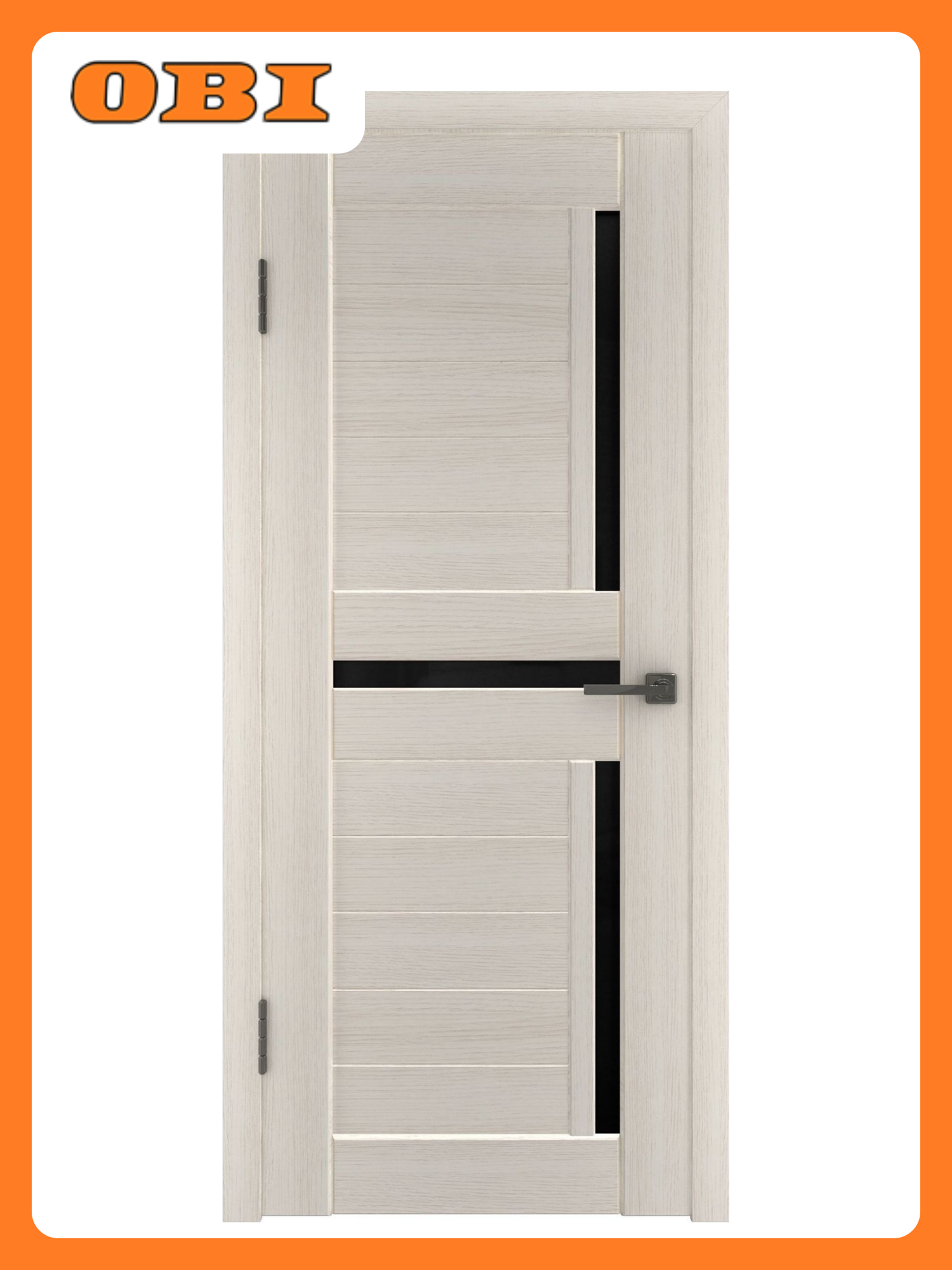 Межкомнатная дверь Глатум X16 остекленная Дуб беленый 80х200 cм