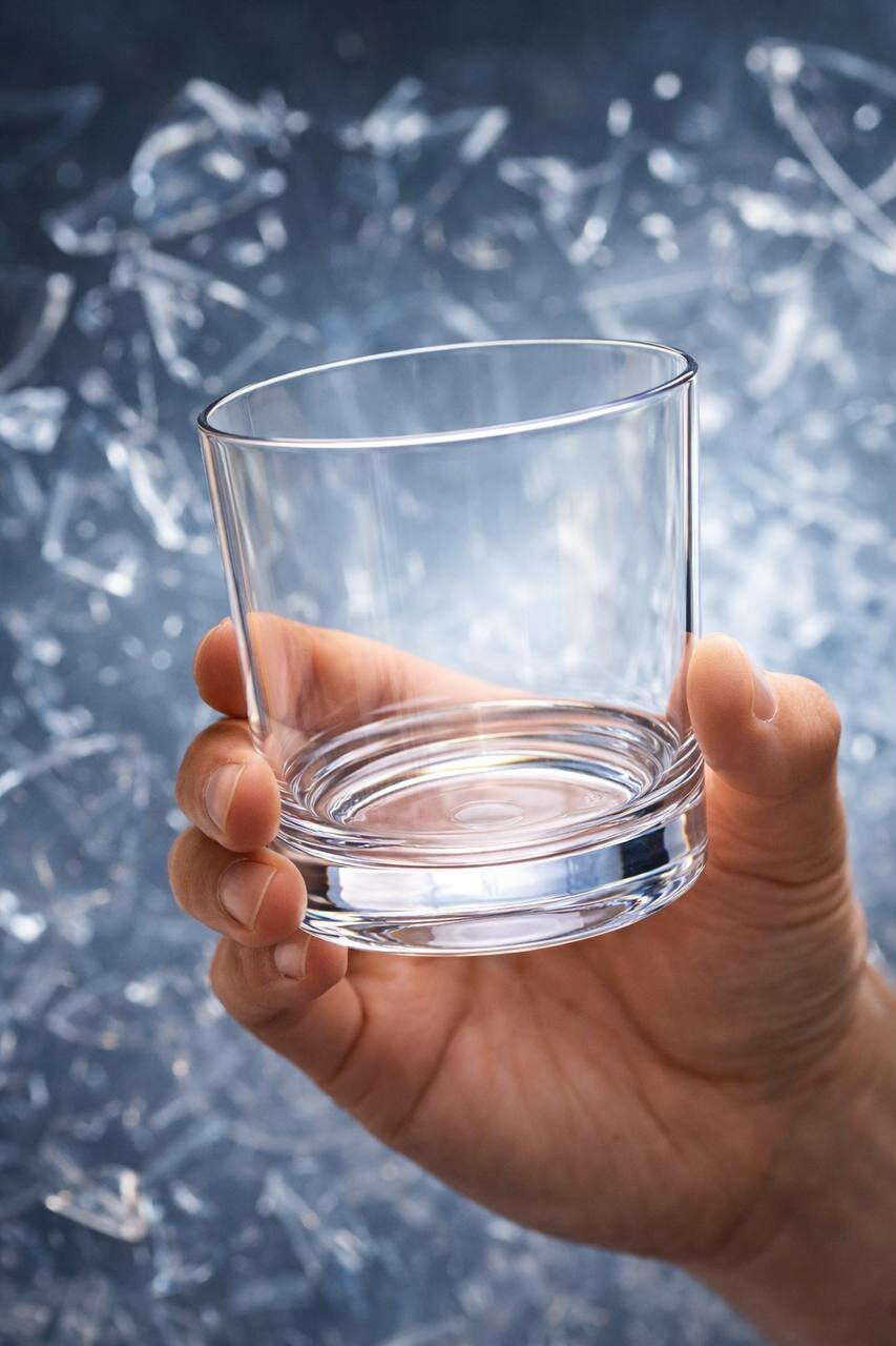 Акриловый бокал для виски и коктейлей, небьющийся, прозрачный, 340 мл