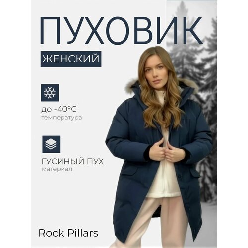фото Пальто rock pillars базовая коллекция, размер 46 на рост 164, синий
