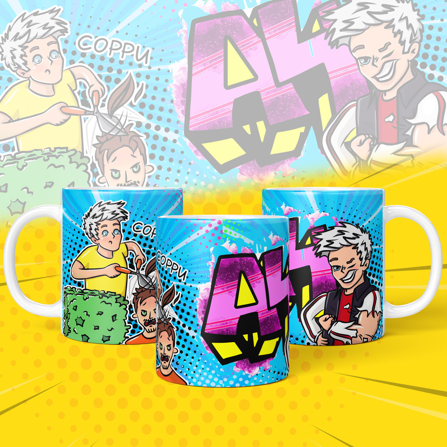 Кружка белая с принтом "Влад А4", яркий, оригинальный принт, 330 мл, в коробке, 1 шт