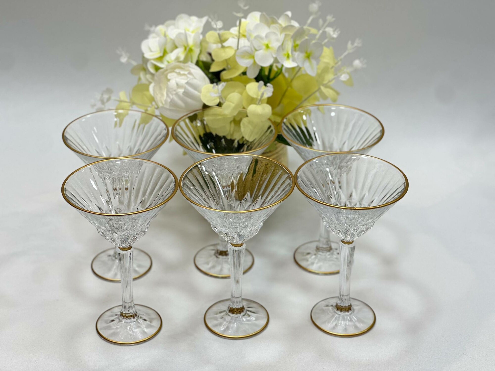 Набор бокалов и мартини "Счастлива и любима!", хрусталь, 150мл, 6шт — фото 1