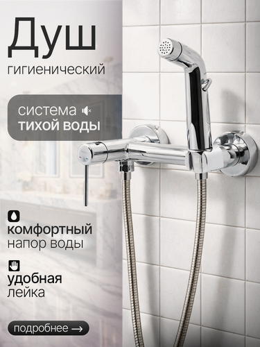 Изображение товара Гигиенический душ со смесителем для унитаза TRIGOR V18-253, цвет: хром