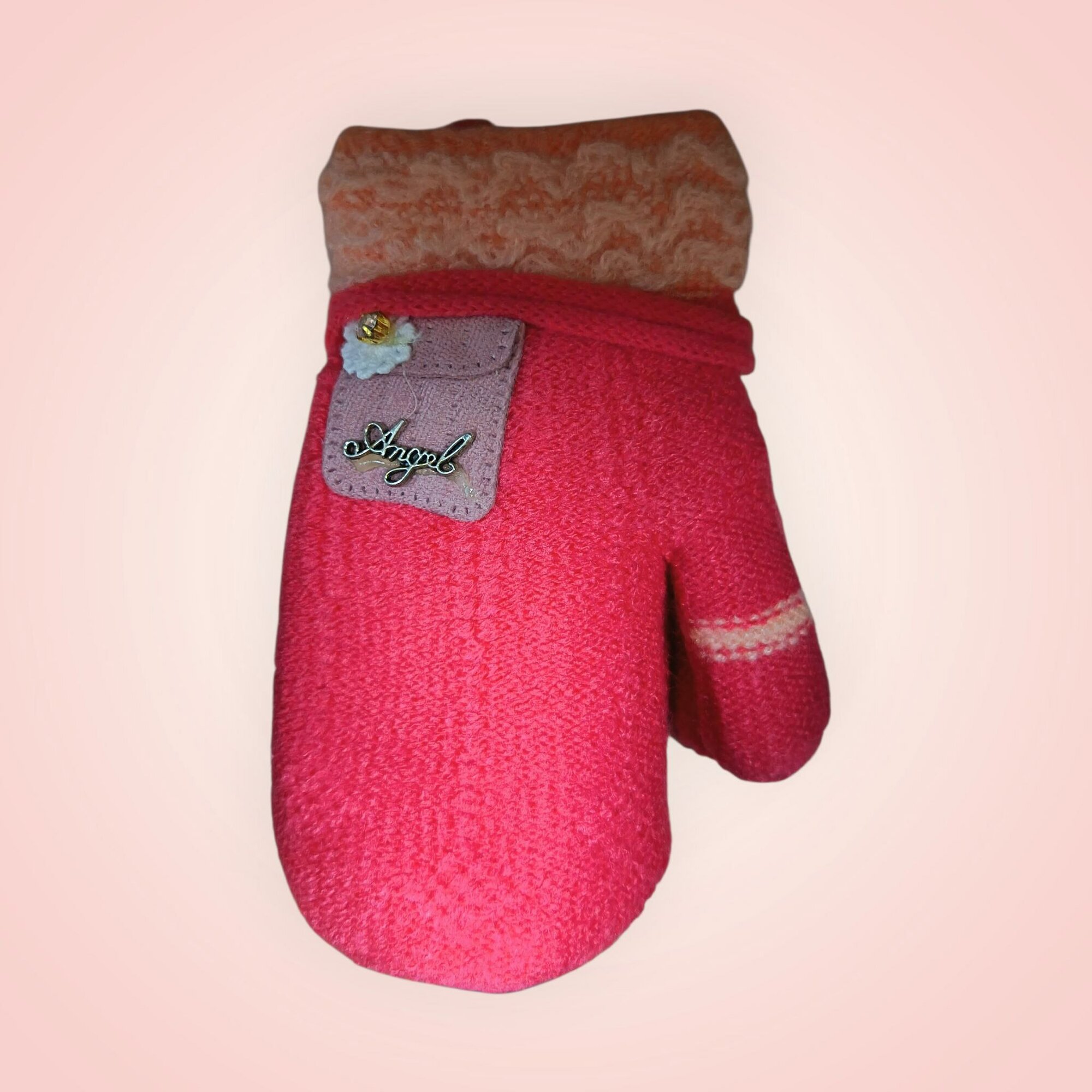 Варежки  для девочек, размер 2-5 лет, 00122 розовый — фото 1