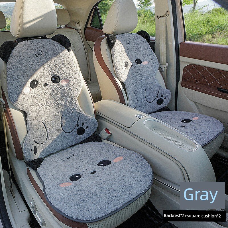 Зимние флисовые чехлы на сиденья для Geely Panda Mini, набор 2 предмета, серый
