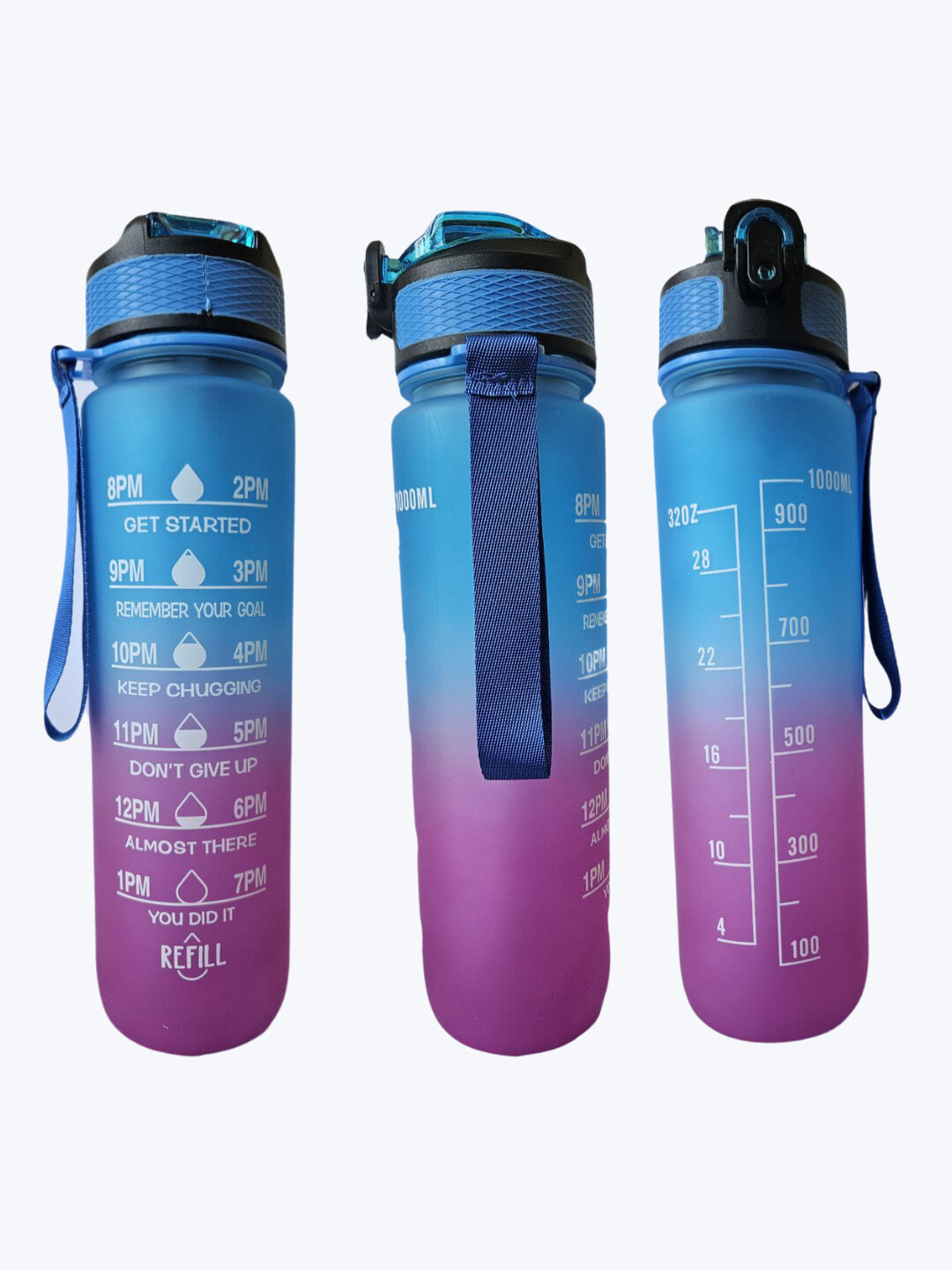 Бутылка Savdo "Спортивная", поликарбонат, цвет черный/белый, 750 мл